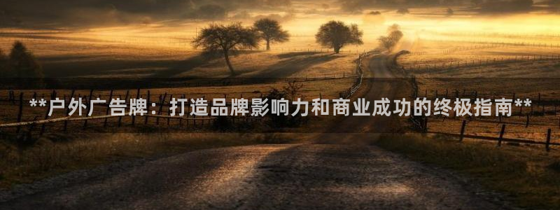 杏宇平台登录方法：**户外广告牌：打造品牌影响力和商业成功的终极指南**