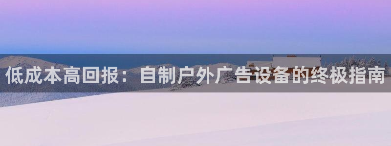 杏宇平台代理多少钱一个月：低成本高回报：自制户外广告设备的终极指南