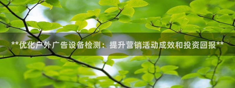 杏宇代理注册：**优化户外广告设备检测：提升营销活动成效和投资回报**