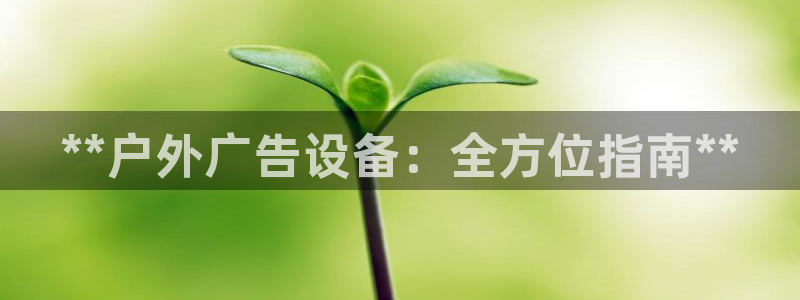杏宇平台登录方法：**户外广告设备：全方位指南**