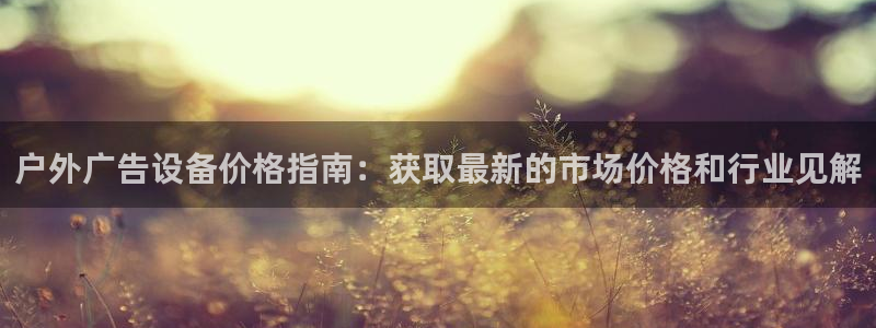 杏宇平台代理多少钱一个月：户外广告设备价格指南：获取最新的市场价格和行业见解