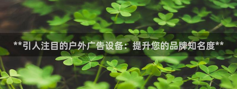 杏宇平台登录步骤：**引人注目的户外广告设备：提升您的品牌知名度**
