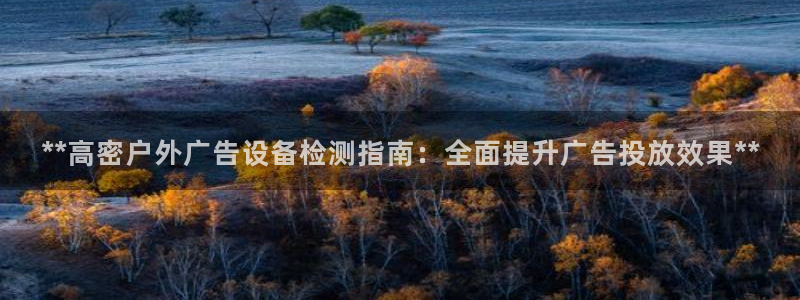 杏宇平台注册地址：**高密户外广告设备检测指南：全面提升广告投放效果**