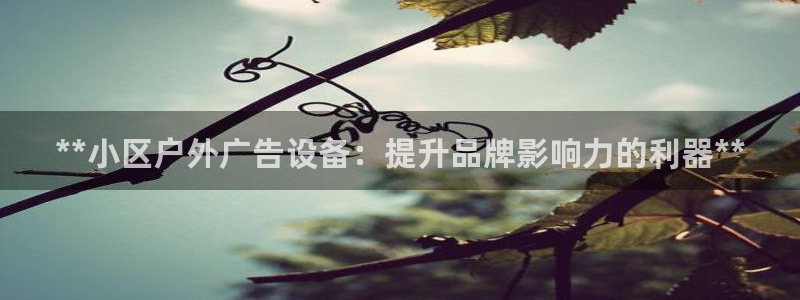 杏宇平台代理怎么样赚钱：**小区户外广告设备：提升品牌影响力的利器**