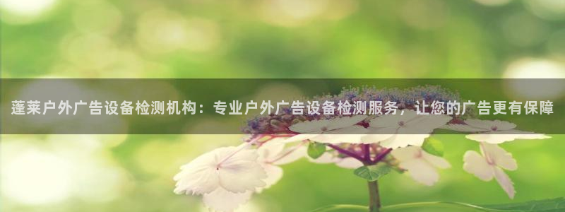 杏宇平台总代理电话：蓬莱户外广告设备检测机构：专业户外广告设备检测服务，让您的广告更有保障